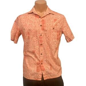 Sherbet Orange Vintage Cotton Hawaiian Buttondown